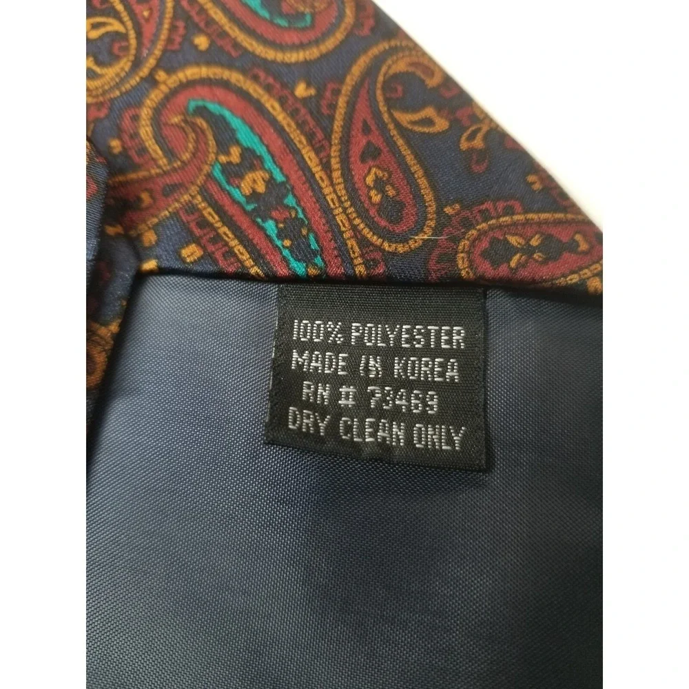 Looney Tunes‎ Characters Paisley Blue Teal Wine Textured Polyester Pointed Tie